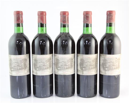 Five bottles of Chateau Lafite 1972,